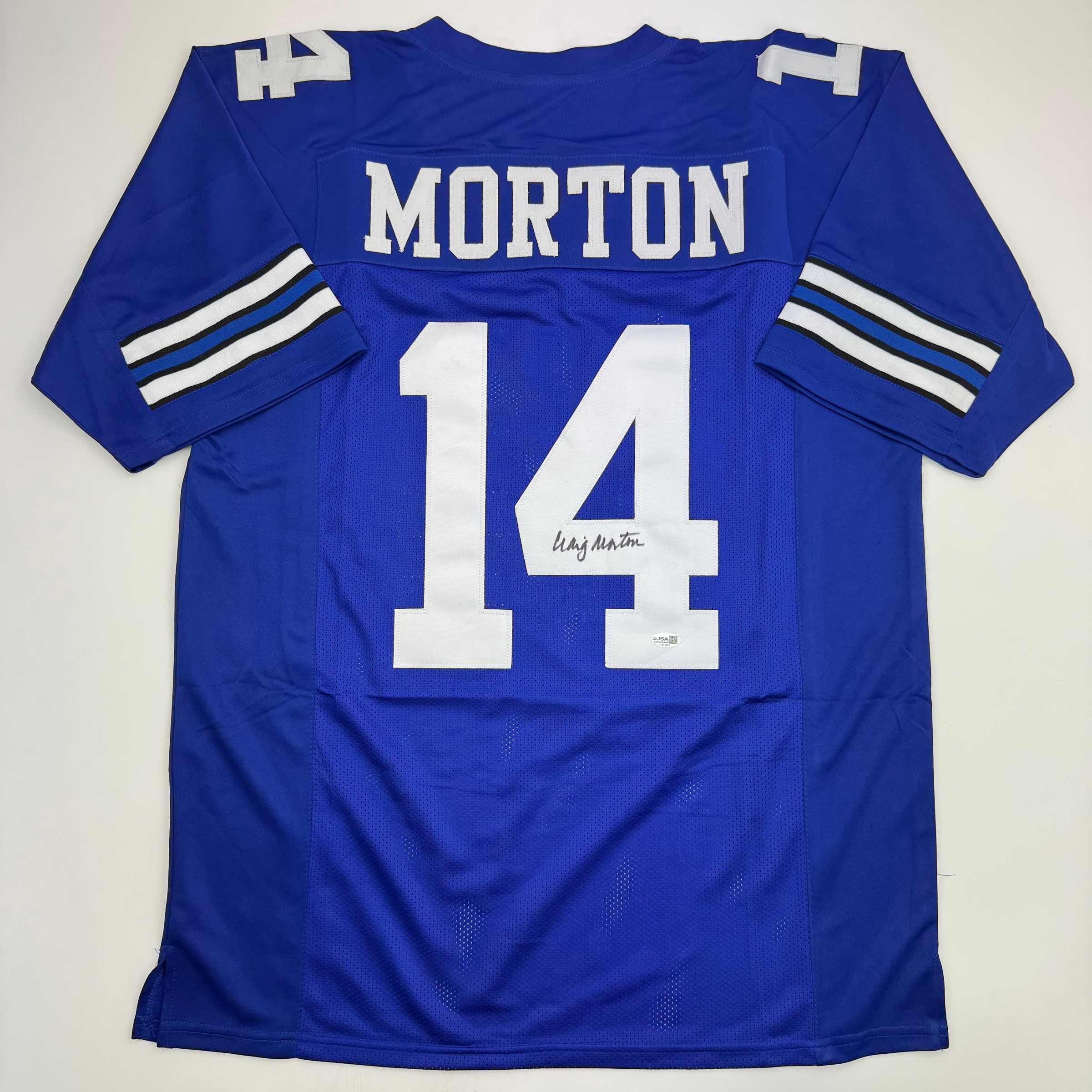 Autographed/Signed Craig Morton Dallas Blue Football Jersey JSA COA ...