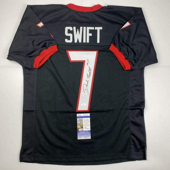 Autographed/Signed D'Andre Swift Georgia Black College Football Jersey JSA COA