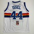 thumbnail image 1 of Autographed/Signed Dan Issel Denver White Retro Rainbow Basketball Jersey JSA COA, 1 of 4