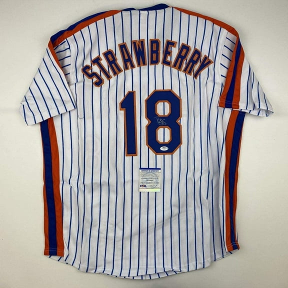 Autographed/Signed Darryl Strawberry New York Pinstripe Baseball Jersey PSA/DNA COA