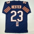 thumbnail image 1 of Autographed/Signed Devin Hester Chicago Blue Football Jersey JSA COA, 1 of 4