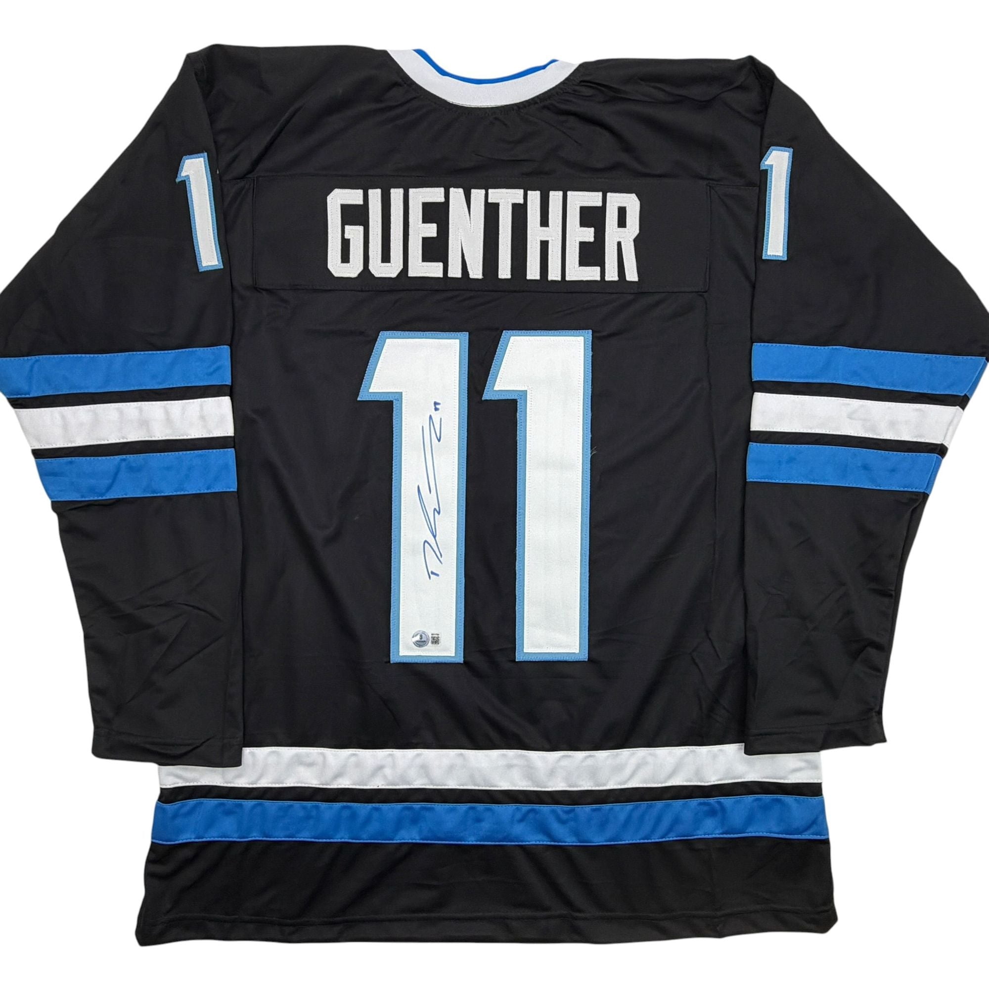 Autographed/Signed Dylan Guenther Utah Black Hockey Jersey Beckett BAS ...