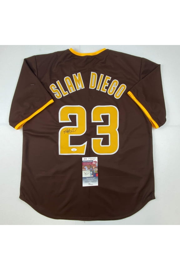Autographed/Signed Fernando Tatis Jr. Slam Diego San Brown Baseball Jersey JSA COA