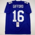 thumbnail image 1 of Autographed/Signed Frank Gifford HOF 77 New York Blue Football Jersey JSA COA, 1 of 4
