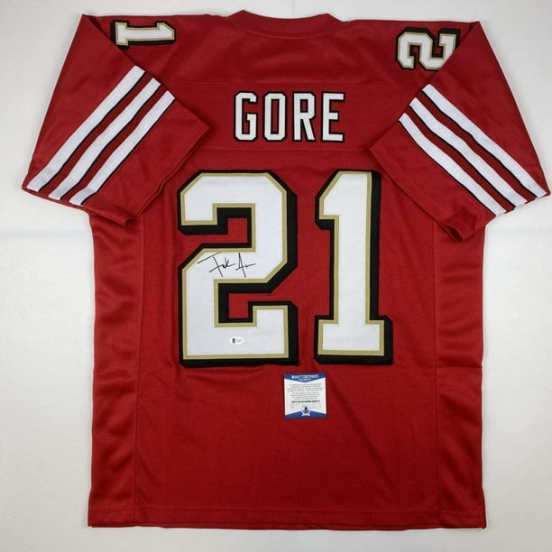 Frank Gore Signed Custom Red Pro Style Football Jersey JSA