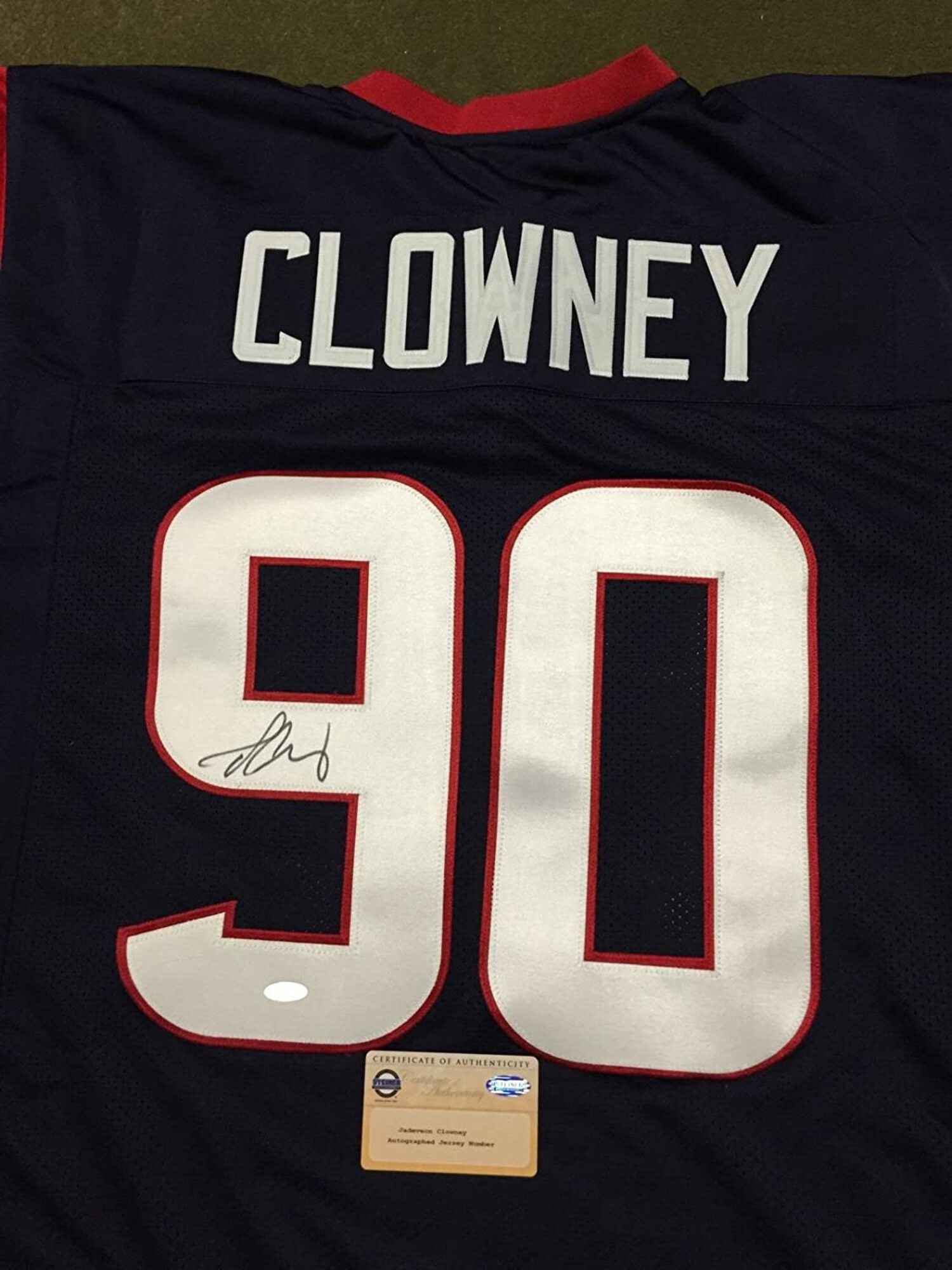 Autographed/Signed Jadeveon Clowney Houston Texans Blue Custom Jersey