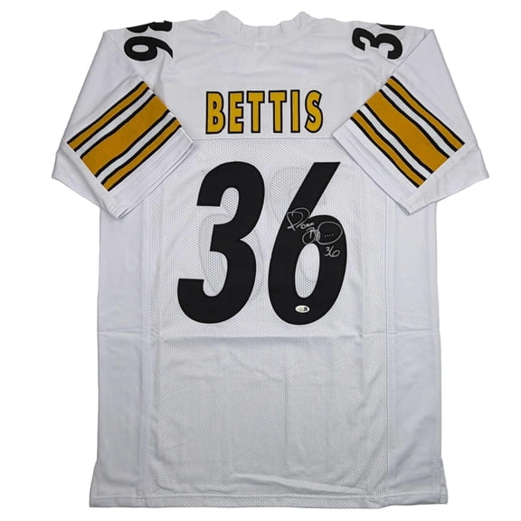 Autographed/Signed Jerome Bettis Pittsburgh White Football Jersey JSA COA