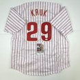 thumbnail image 1 of Autographed/Signed John Kruk Philadelphia Pinstripe Baseball Jersey JSA COA, 1 of 4