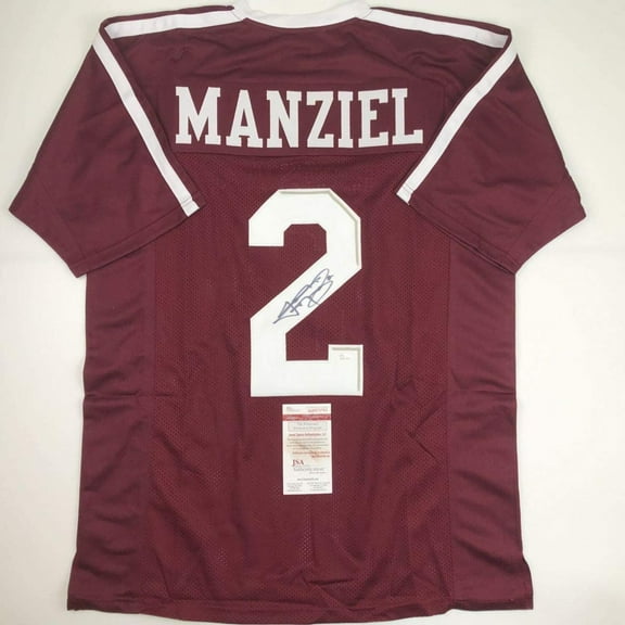 Autographed/Signed Johnny Manziel Texas AM Maroon College Football Jersey JSA COA