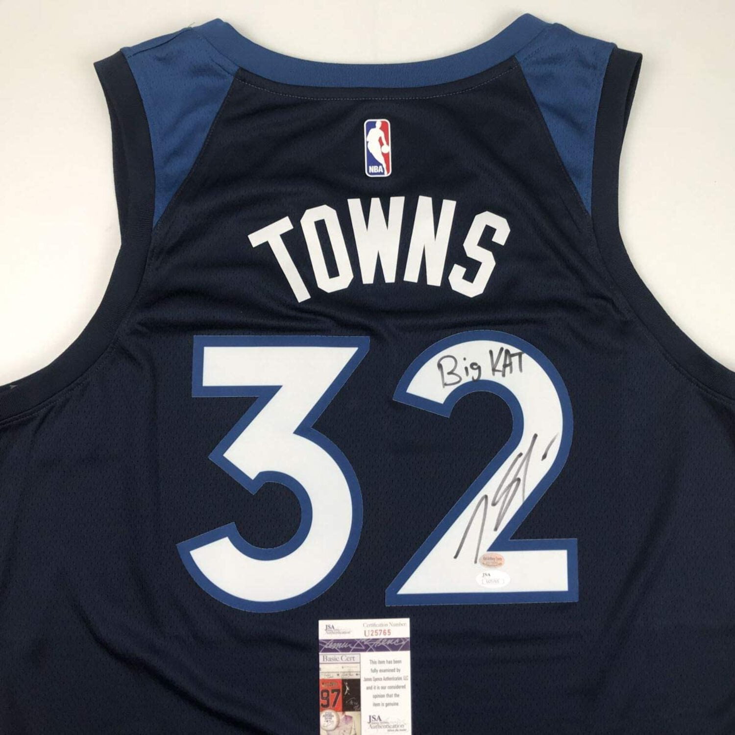 Autographed/Signed Karl-Anthony Towns Big KAT Minnesota Blue