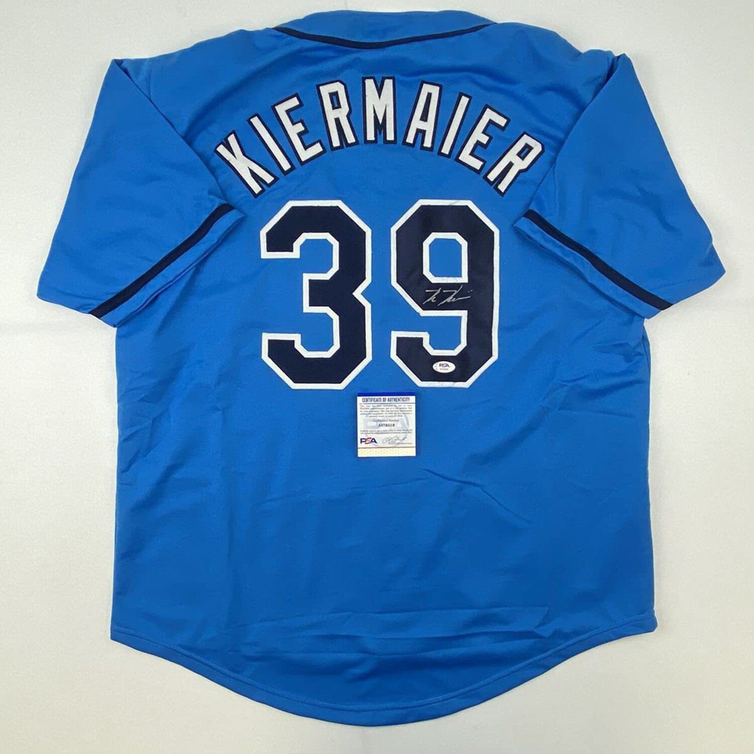 Autographed/Signed Kevin Kiermaier Tampa Bay Light Blue Baseball Jersey