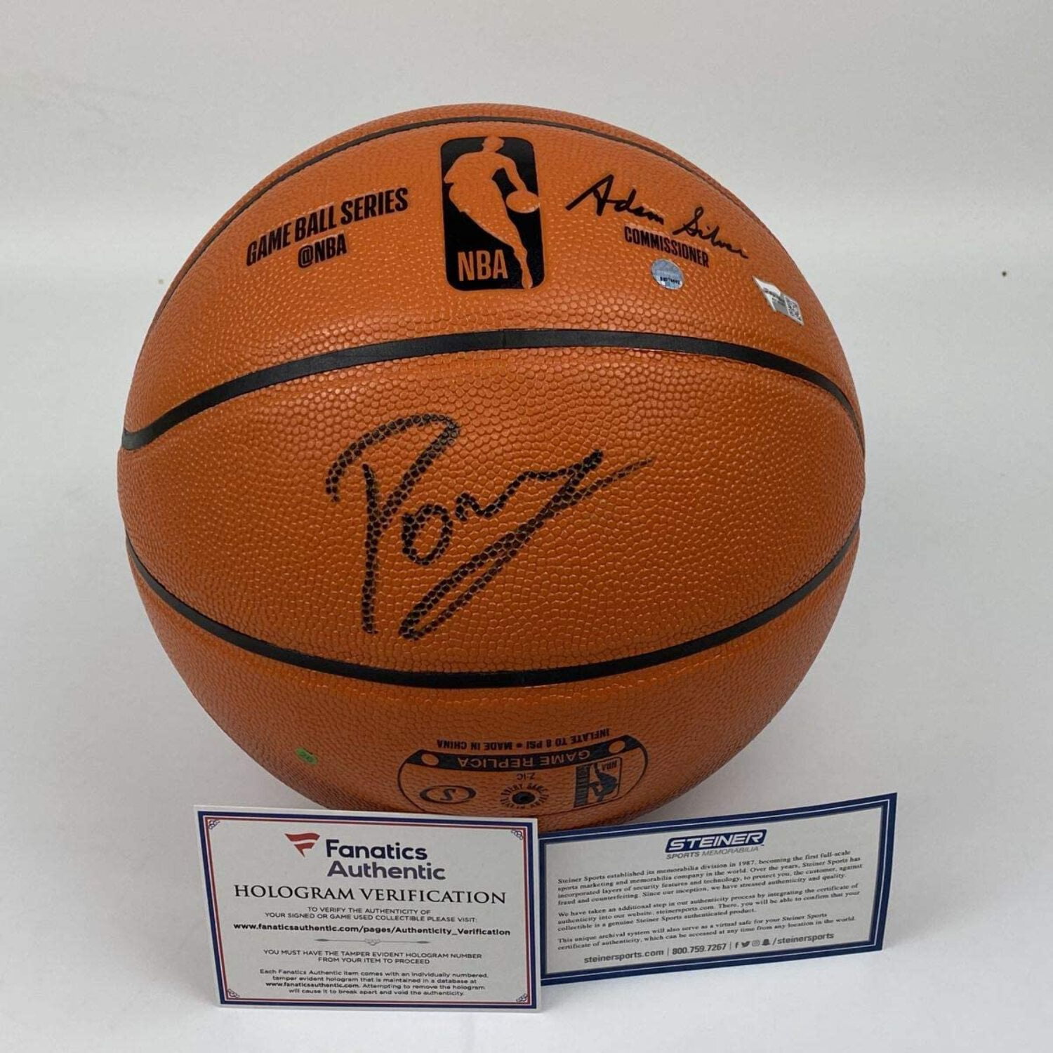 Autographed/Signed Kristaps Porzingis Spalding Full Size FS Basketball