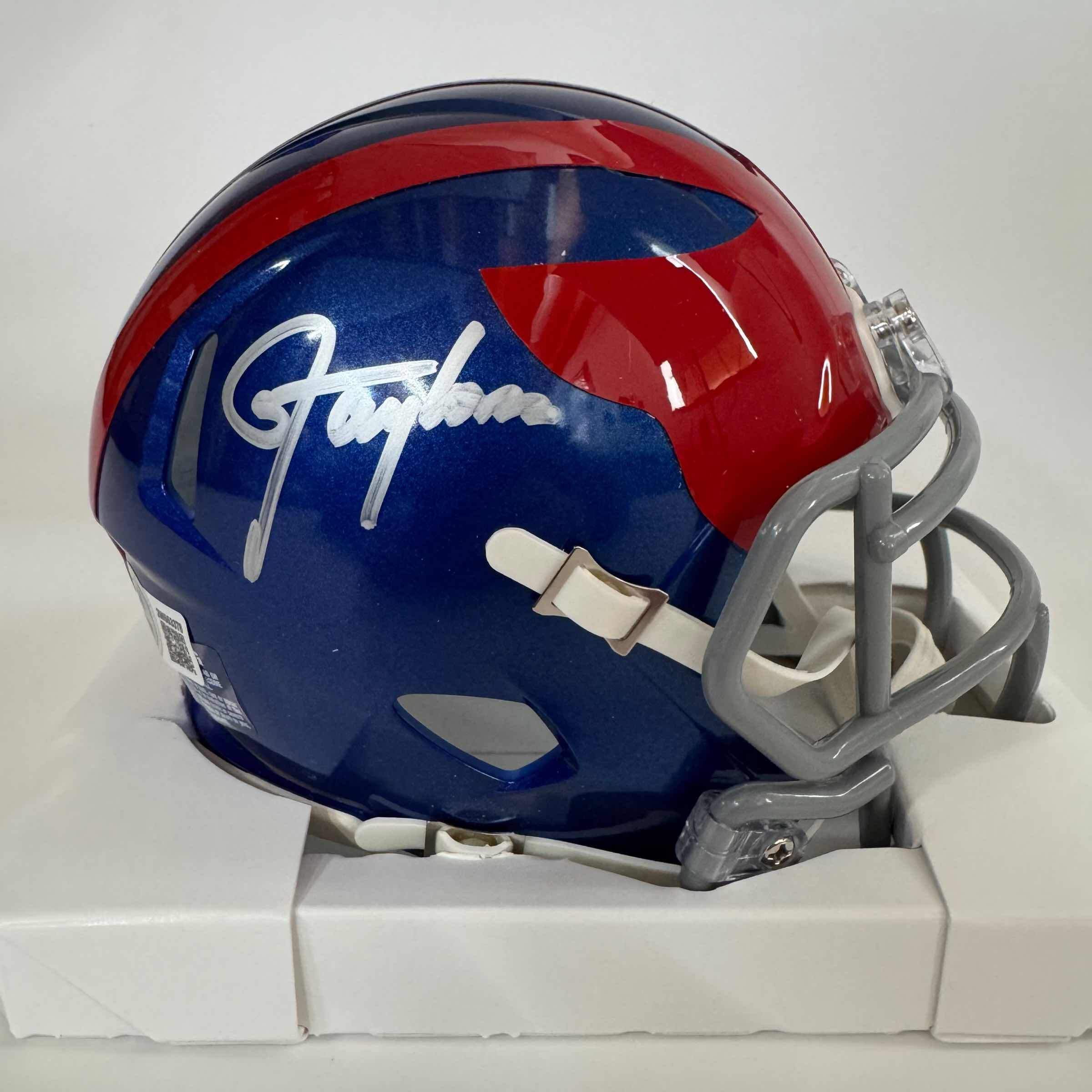 Autographed/Signed Lawrence Taylor New York Giants Alternate Mini Football Helmet Beckett BAS COA