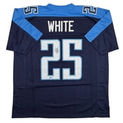 Autographed/Signed LenDale White Tennessee Navy Blue Football Jersey Beckett BAS COA