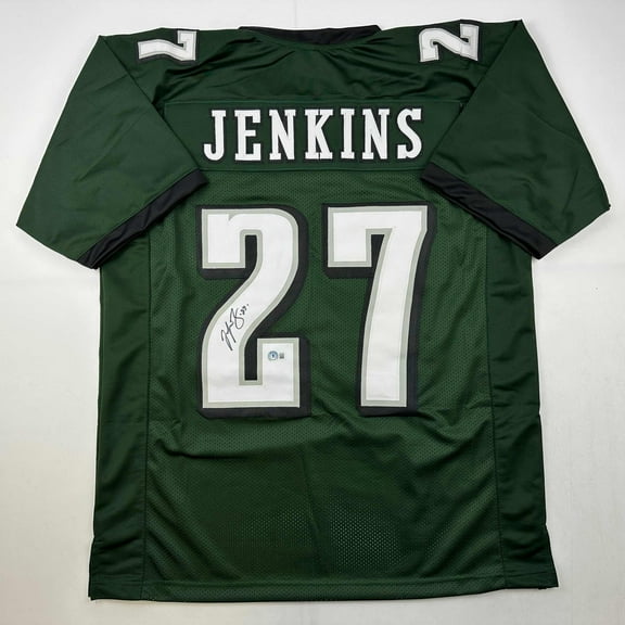 Autographed/Signed Malcolm Jenkins Philadelphia Green Football Jersey Beckett BAS COA