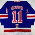 thumbnail image 1 of Autographed/Signed Mark Messier New York Blue Hockey Jersey JSA COA, 1 of 4