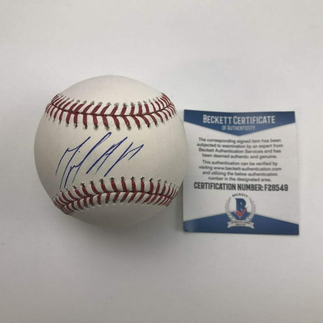 Autographed/Signed Miguel Andujar Yankees Rawlings Official Major