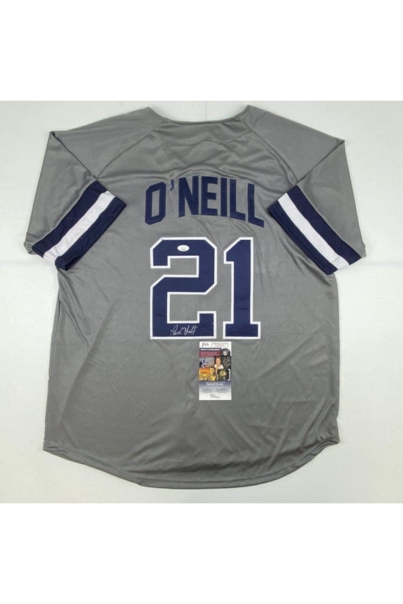 Autographed/Signed Paul O'Neill New York Grey Baseball Jersey JSA COA