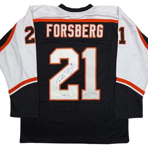 Autographed/Signed Peter Forsberg Philadelphia Black Hockey Jersey JSA COA