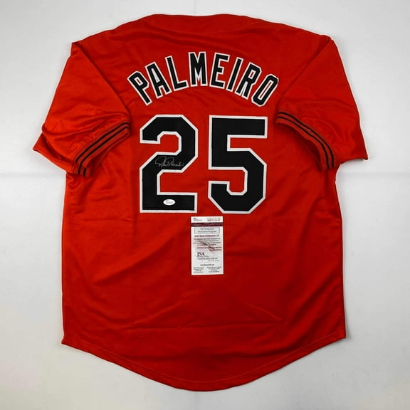 Autographed/Signed Rafael Palmeiro Baltimore Orange Baseball Jersey JSA COA