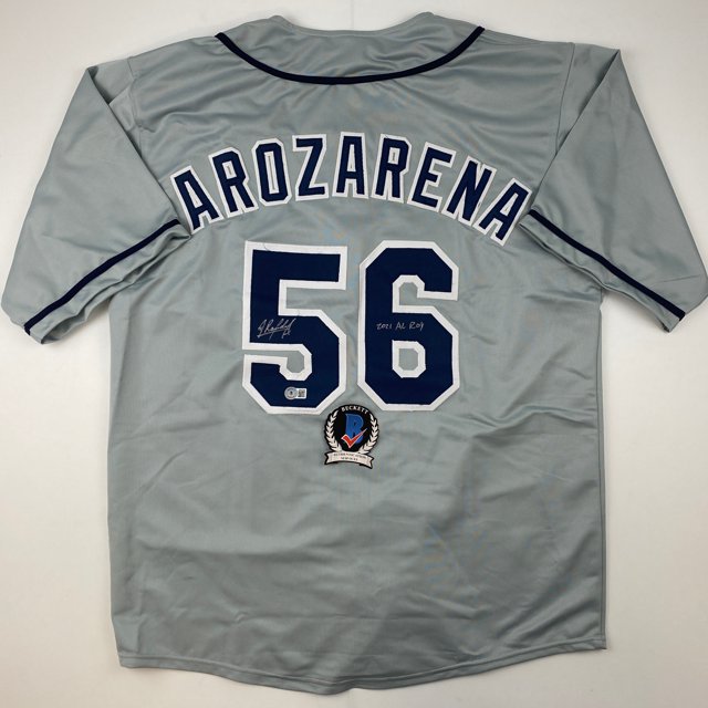 Autographed/Signed Randy Arozarena Tampa Bay Grey Baseball Jersey