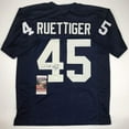 thumbnail image 1 of Autographed/Signed Rudy Ruettiger Notre Dame Blue College Football Jersey JSA COA, 1 of 4