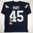 thumbnail image 1 of Autographed/Signed Rudy Ruettiger Notre Dame Blue Rudy College Football Jersey JSA COA, 1 of 4