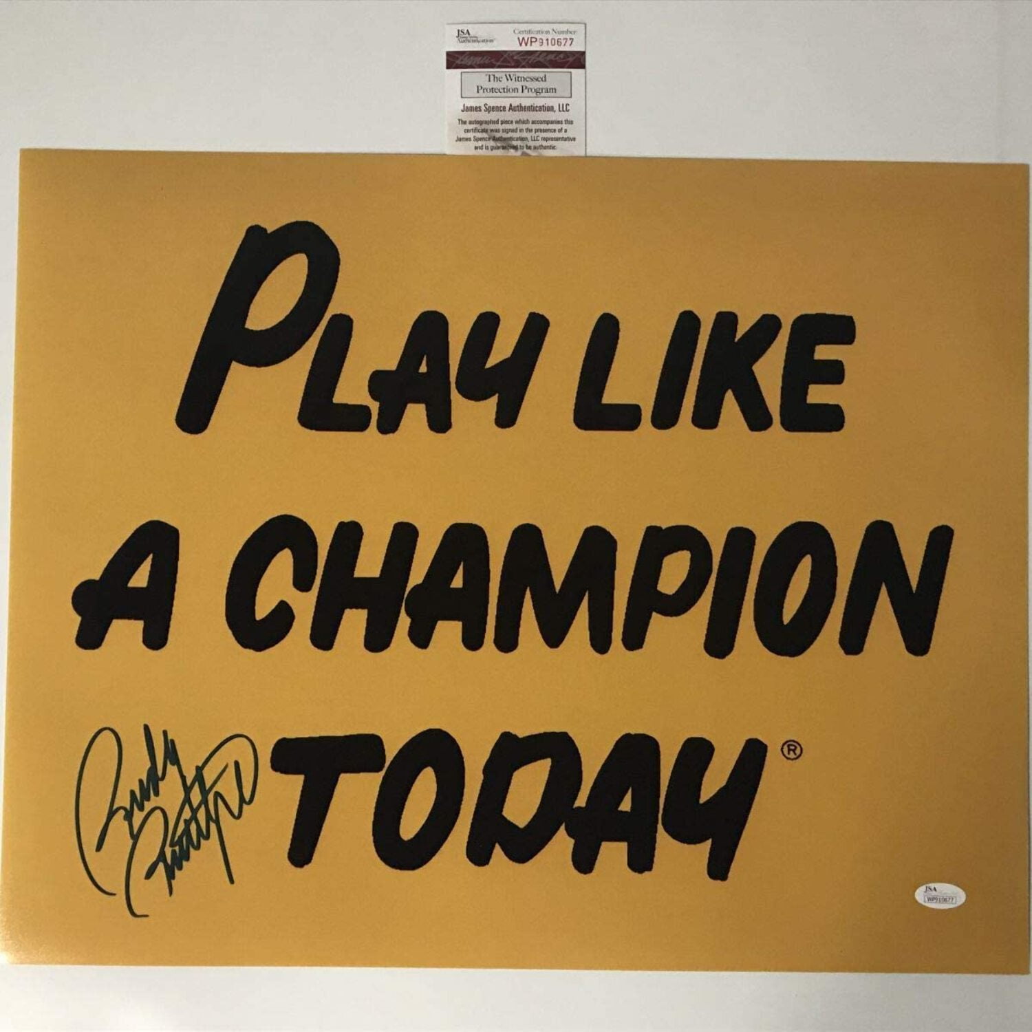 Autographed/Signed Rudy Ruettiger Play Like A Champion Today Notre Dame ...