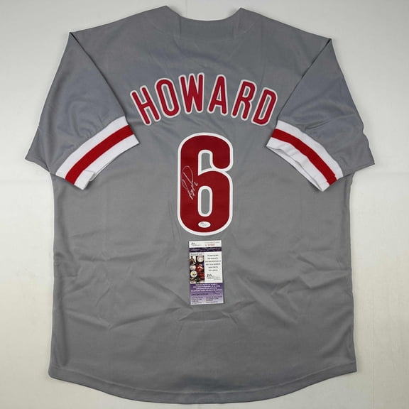 Autographed/Signed Ryan Howard Philadelphia Grey Baseball Jersey JSA COA