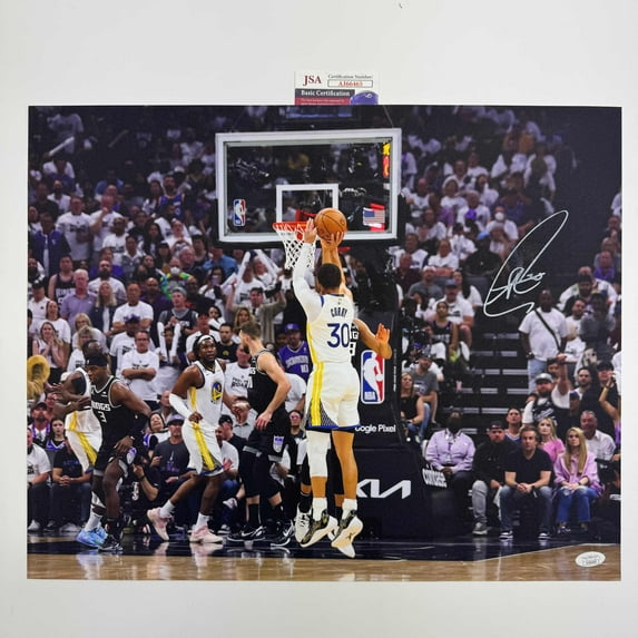 Autographed/Signed Stephen Steph Curry Golden State Warriors 16x20 Basketball Photo JSA COA