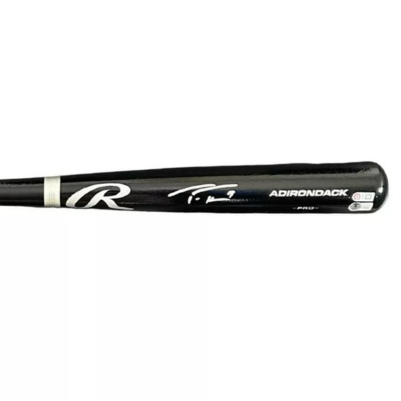 Autographed/Signed Trea Turner Black Rawlings Pro Baseball Bat Beckett BAS COA