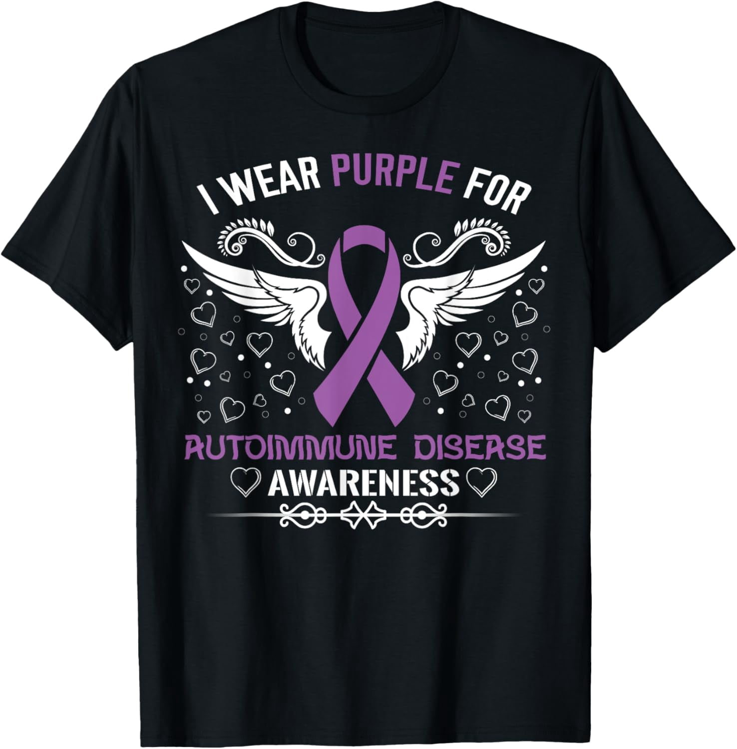 Autoimmune Support Ribbon Autoimmune Disease Awareness Ribbon T Shirts - Walmart.com
