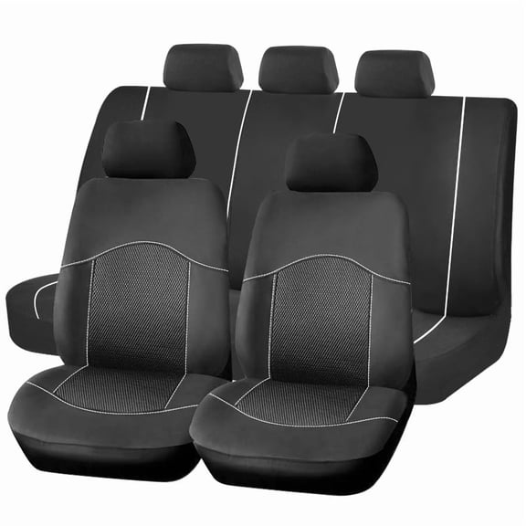 Autoking Car Seat Covers, Leather Seat Covers Waterproof Car Seat Covers Front Seats,Airbag Compatible,Comfort Universal Fit for Most Cars,Vans,Trucks,SUVs,Black