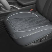 Autoking Cover Leather Front Car Seat Cover, Anti-Slip Wrap Driver Car Seat Protectors with Storage Pocket, Luxury Bottom Auto Seat Cushion Gray