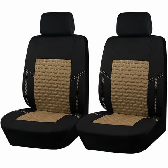 Autoking Cover Sport Design Car Seat Covers Black Universal 4mm Sponge Three Zipper Rear Seat Beige-2F