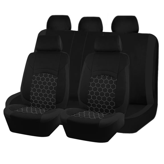 Autoking Cover Universal Car Seat Covers Polygon Embroidery Seat Cover Fit For Most Car Black