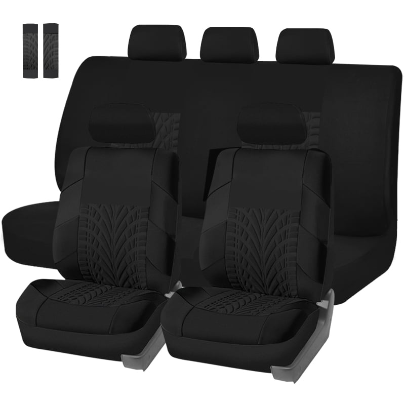 Autoking Covers Polyester Car Seat Cover Set, Suitable For Most Car Seat Covers With Shoulder Protector Car Seat Protection AD9521-Black