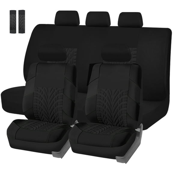 Autoking Covers Polyester Car Seat Cover Set, Suitable For Most Car Seat Covers With Shoulder Protector Car Seat Protection AD9521-Black