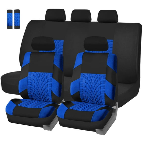 Autoking Covers Polyester Car Seat Cover Set Suitable For Most Car Seat Covers With Shoulder Protector Car Seat Protection AD9521-Blue