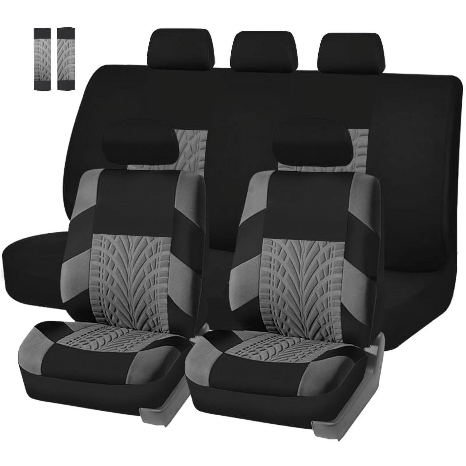 Autoking Covers Polyester Car Seat Cover Set Suitable For Most Car Seat Covers With Shoulder Protector Car Seat Protection AD9521-Gray