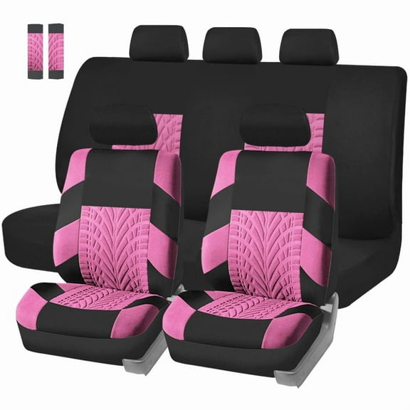 Autoking Covers Polyester Car Seat Cover Set Suitable For Most Car Seat Covers With Shoulder Protector Car Seat Protection AD9521-Pink