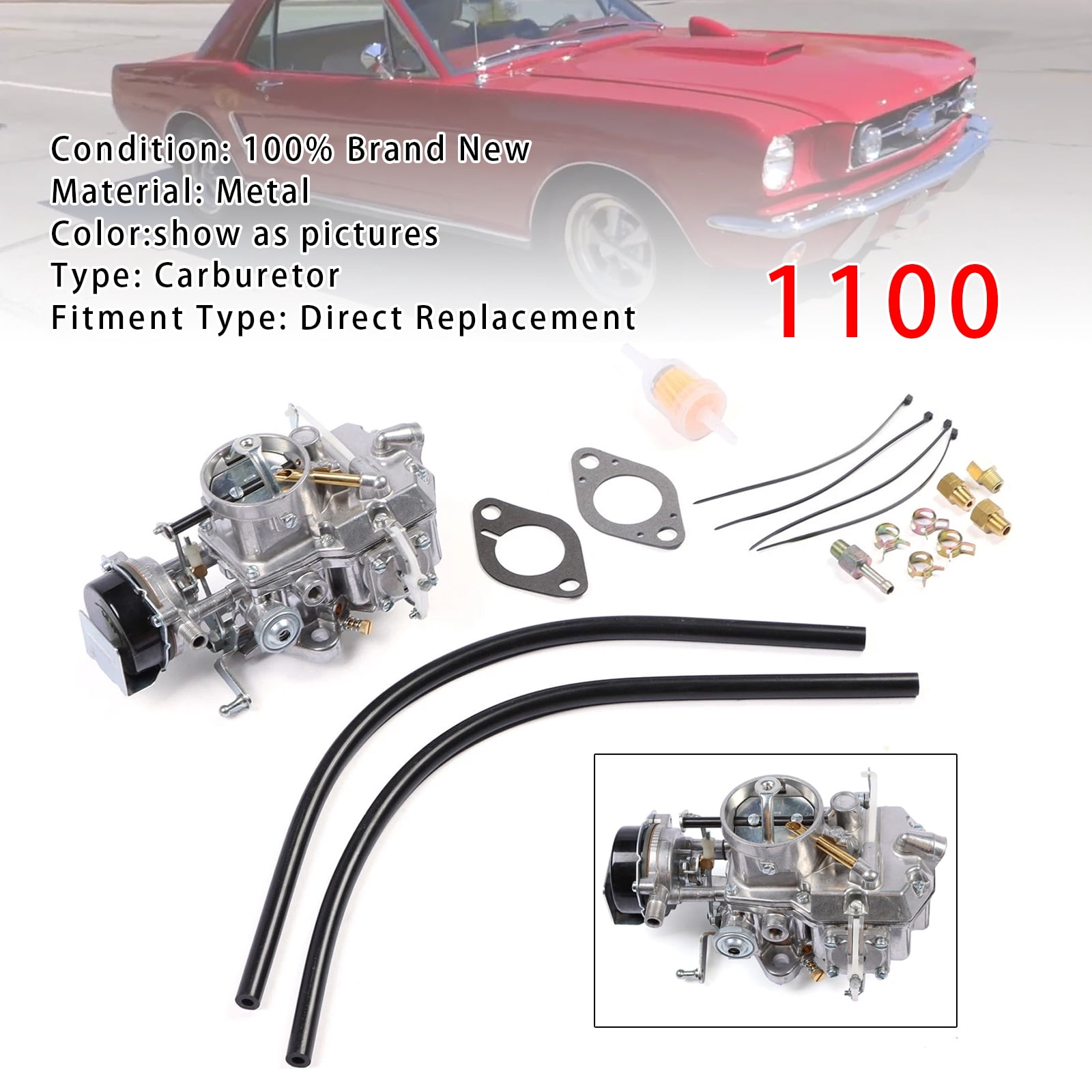 Autolite 1100 Carburetor For Ford Mustang Falcon 1963-1969 6 cyl 170/200 Engines