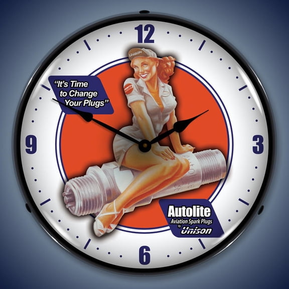Autolite Avaition Wall Clock, Lighted: Airplane Theme