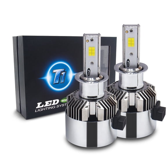 Autolizer T1 LED Headlight Conversion Kit with Adjustable Beam Pattern - H3 - Seoul CSP Y19 Chip - 72W, 7200LM 6K Cool White