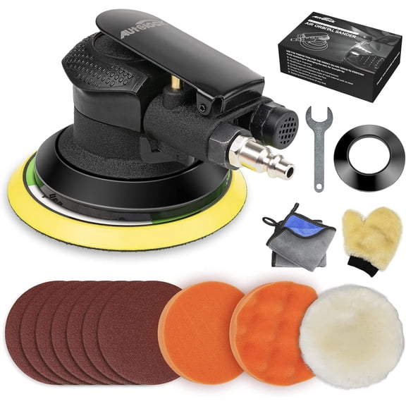 Autolock 5 Inche Air Random Orbital Sander, Pneumatic Palm Car Sander For Wood Polisher Metal, Auto Body Work, Da Sanders, Dual-action Sander