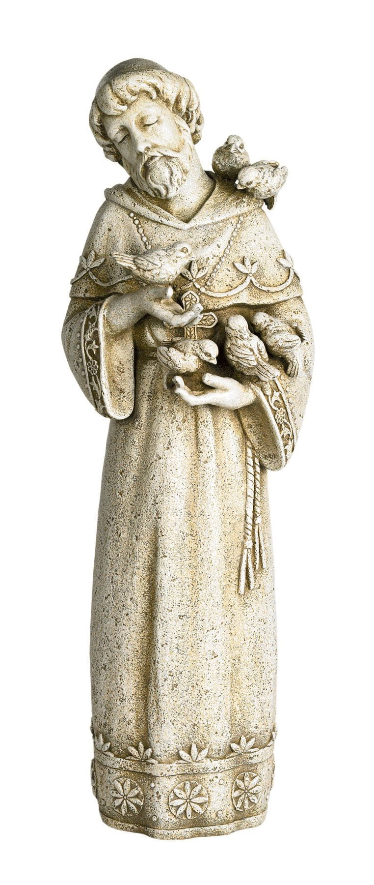 Saint Francis 23" Beige Resin Garden Statue