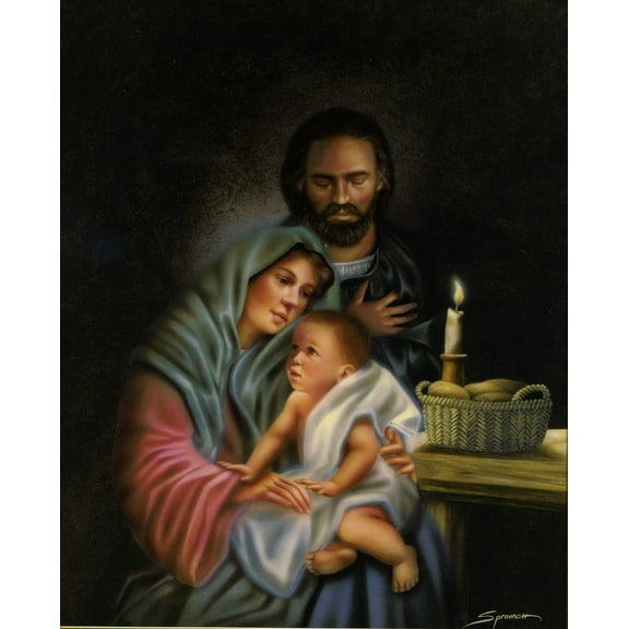 Autom co Catholic print picture - Holy Family 4 - 8'' x 10'' ready to be framed