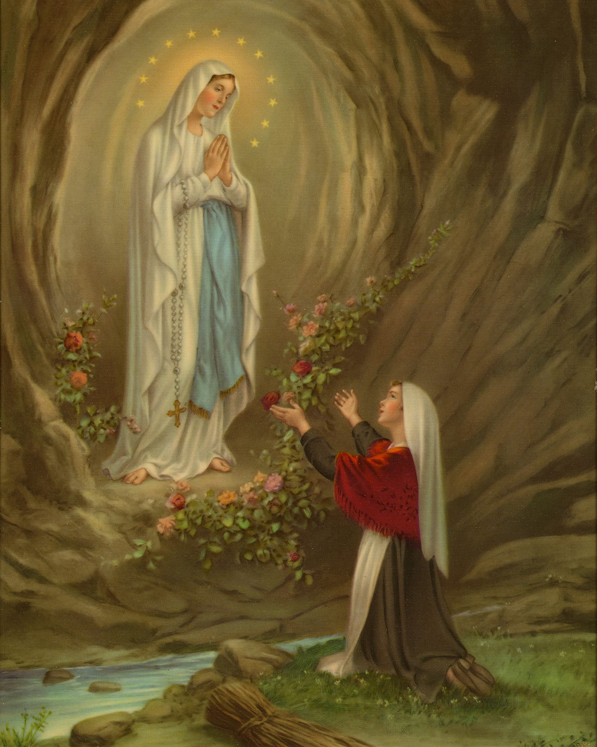 Autom co Catholic print picture Our Lady of Lourdes 2 8 Inches x 10