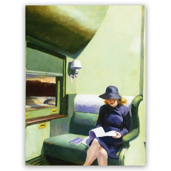 Automat Canvas Print by Edward Hopper - New Realism Wall Art Poster - Famous Oil Paintings Reproductions Art Decorations for Office, Bedroom, Living Room