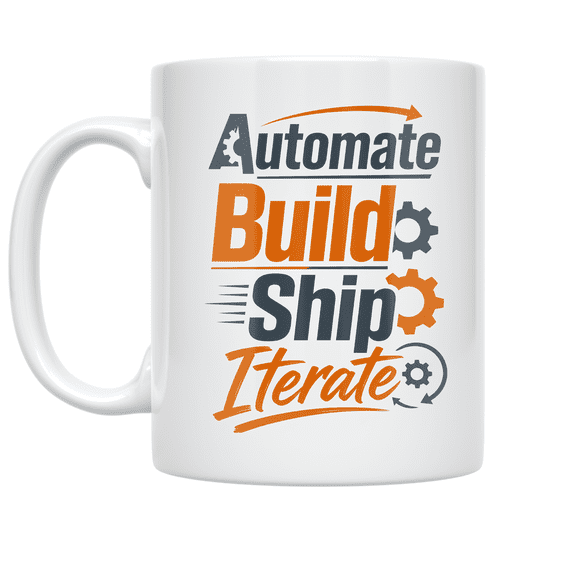 Automate Build Ship Iterate - Tech Enthusiast - 11 oz Ceramic Coffee Mug